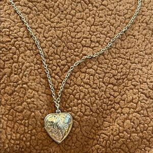 Gold and Silver Heart Pendant Necklace